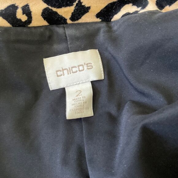 Chico's Blazer Womens Size 2-Large Cheetah Print One Button Bold Casual Jacket - Picture 6 of 15